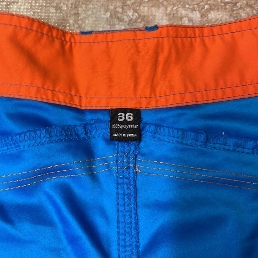 Guy Harvey men’s board shorts swim suit beachwear Royal blue/orange Size 36